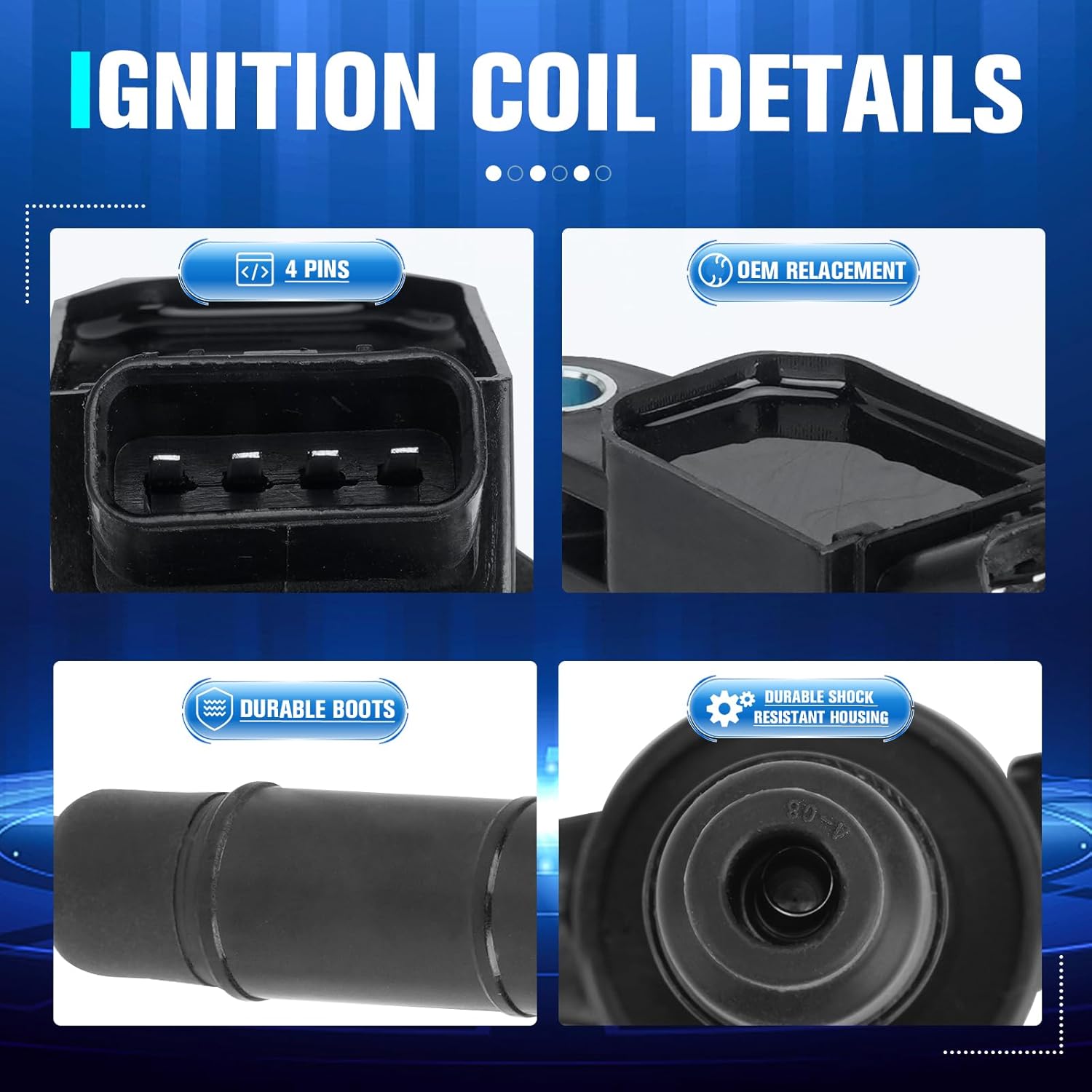 Set of 4 Ignition Coil and 4 Iridium Spark Plug Compatible with Toyota Lexus Scion Camry Corolla RAV4 Solara Matrix Highlander HS250h Vibe TC xB Replacement for UF333 C1330