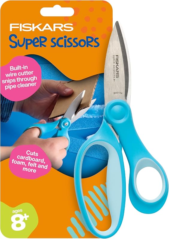 Fiskars 6" Kids Super Scissors with PowerCut Technology, School Supplies