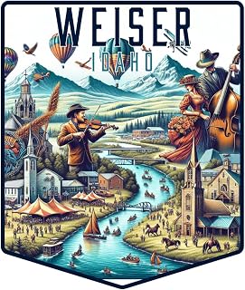 Weiser Idaho Pentagon Shield Souvenir - 6-Inch Vinyl Sticker