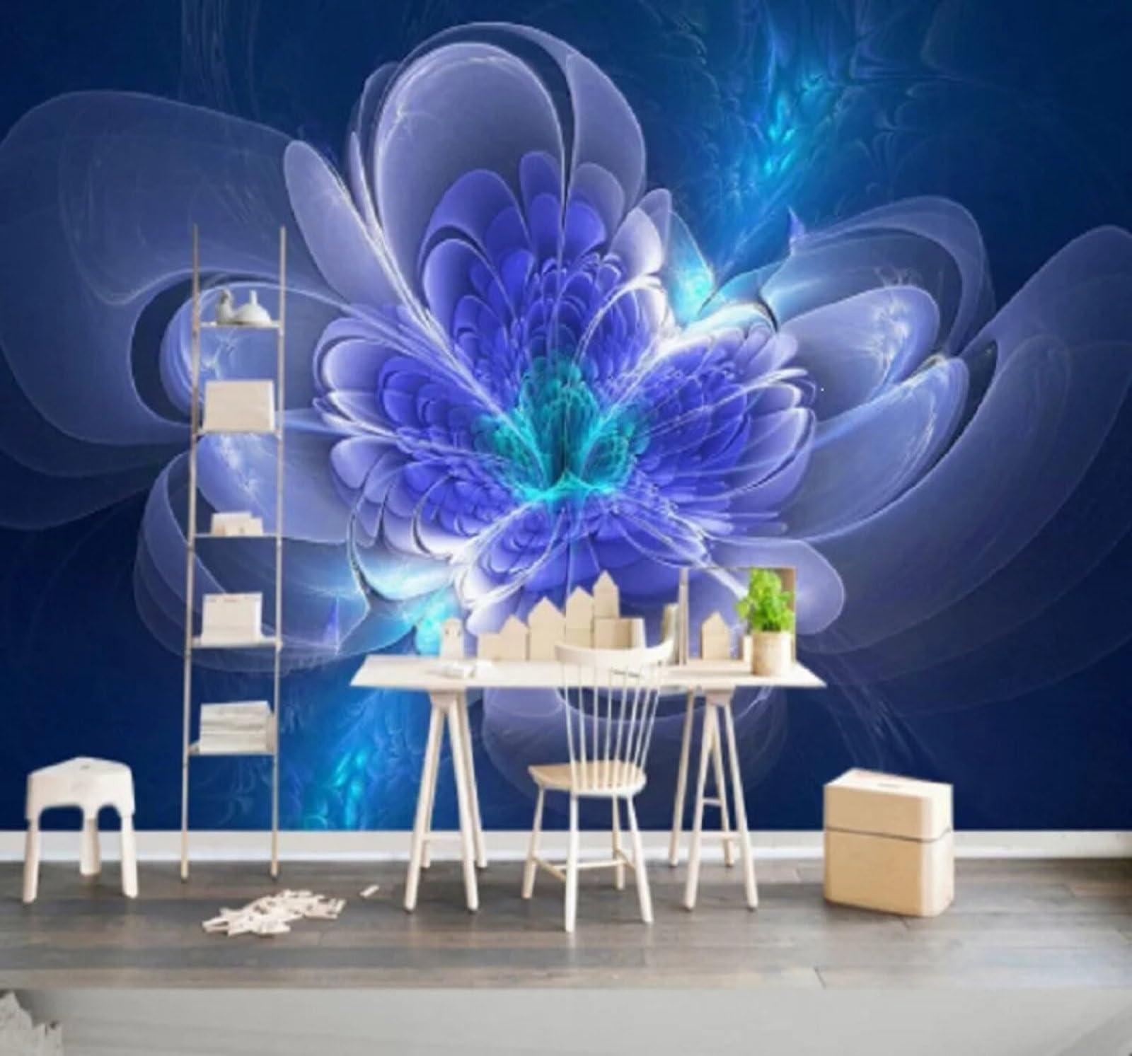 Wallpaper-3D-Xlm 400Cm×280Cm(B×H) Abstract Three Dimensional Minimalist Beautiful Flowers 3D Wallpaper Easy Install Feature Office Living Room Sofa Bedroom Tv Background Wall Decoration-400Cm×280Cm