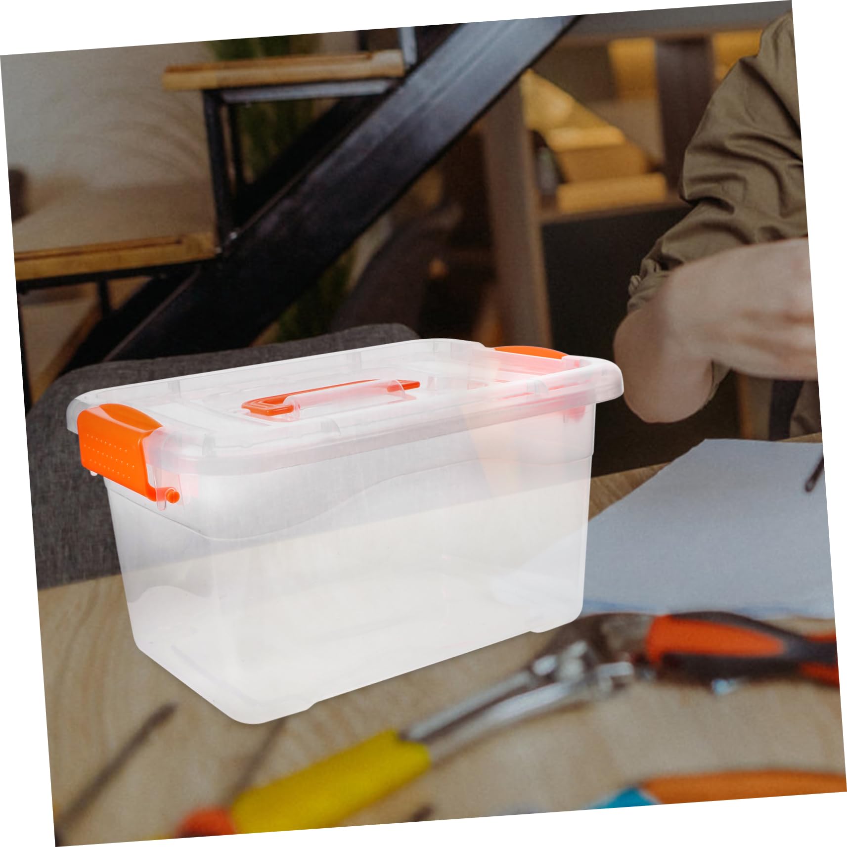Almacenamiento de Plástico Tapa y Asa Organizadores Pequeños 6 Cajas Capacidad 3l Material Pp y Abs para Uso Doméstico