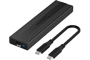 Maxonar USB 3.2 10Gbps Type C Tool Free Enclosure for M.2 NVMe and SATA-Based SSDs