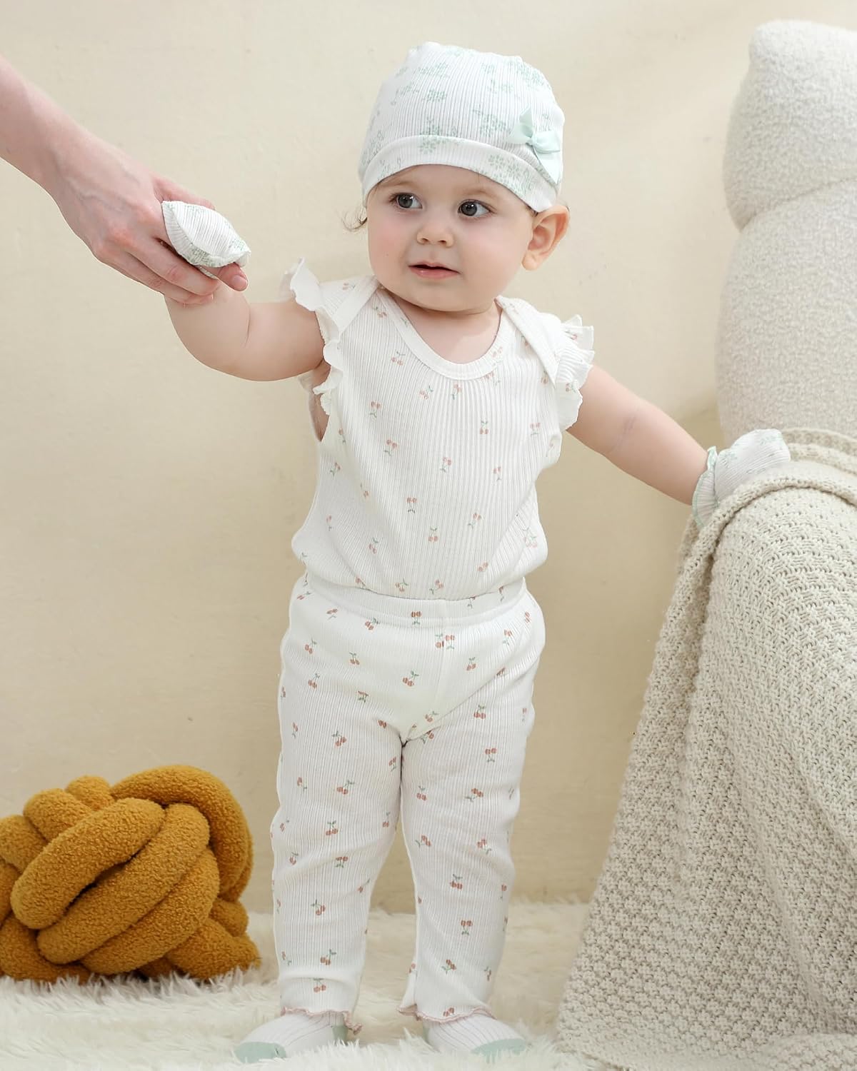 Baby Girl Bodysuit and Pant Set Cotton Ribbed Mix Summer Infant Girls Clothes Outfits 0-12 Month