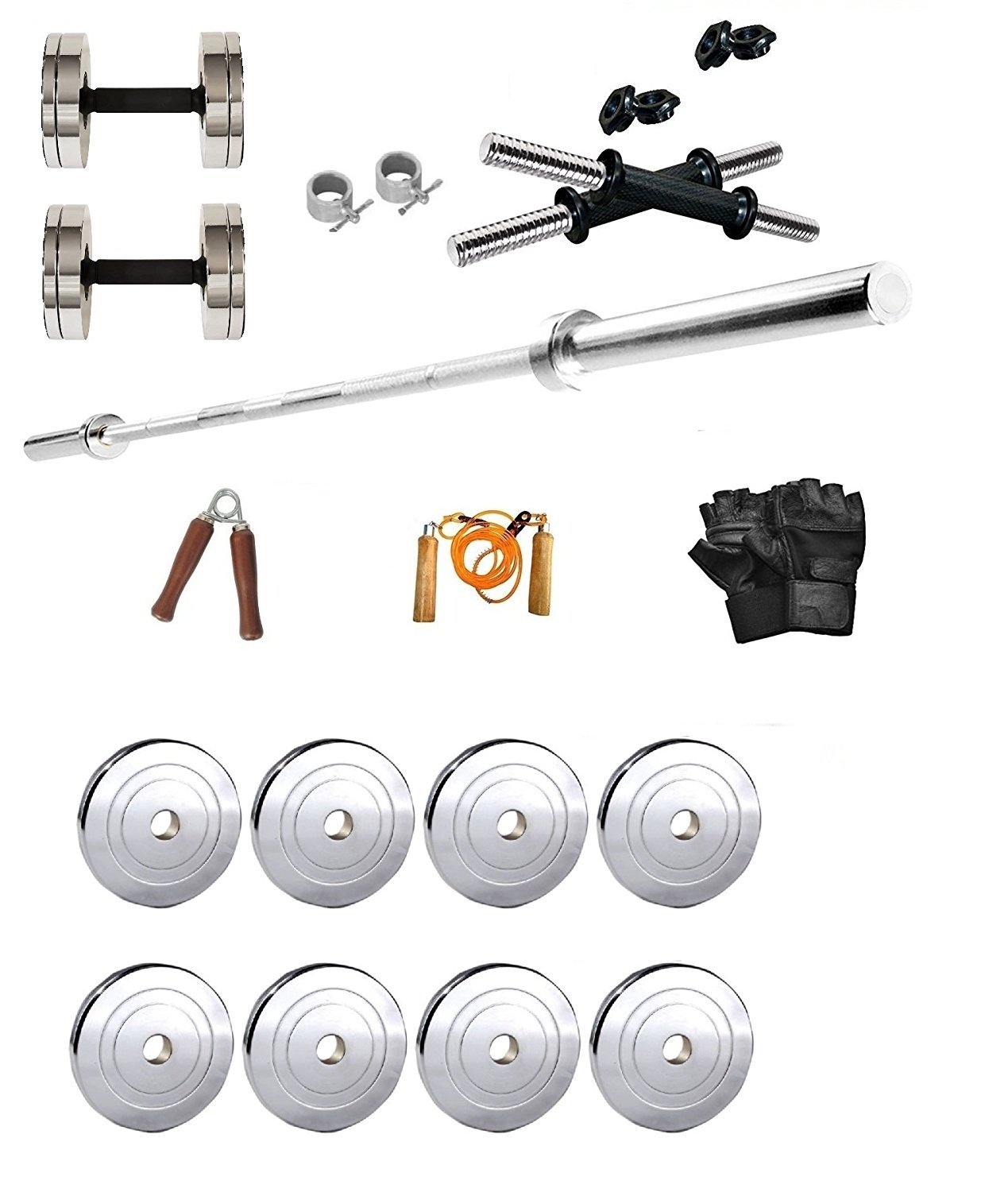 Body Maxx 22 Kg Chrome Steel Weight Plates Home Gym Pack (B07CTSDSD6) Amazon Price History, Amazon Price Tracker