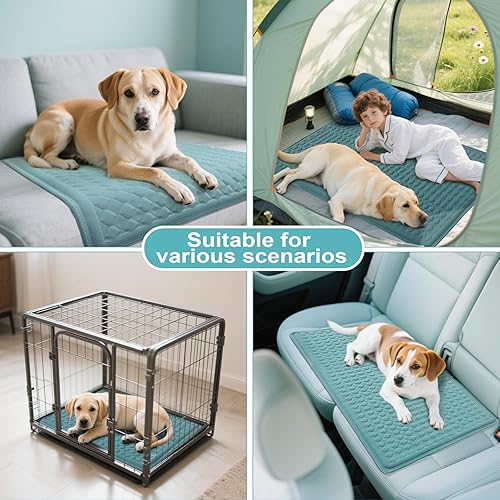 Vista 7 de Almohadilla térmica para gatos – Cama térmica impermeable para gatos de 18 x 18 pulgadas con interruptor de termostato inteligente y cubierta de Azul