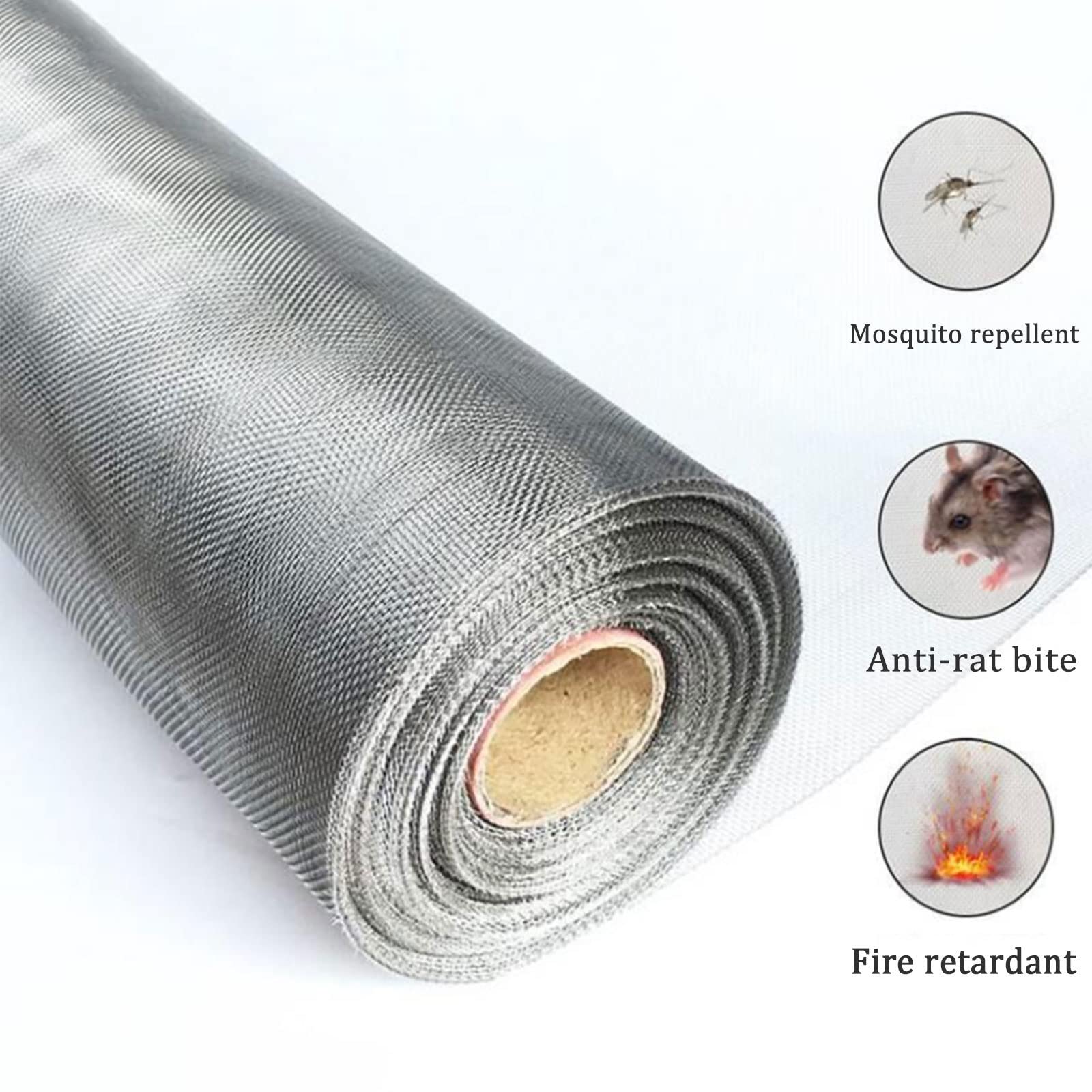 Kostki do uprawy roślin z wełny， 304 Tkany filtr Niewidoczna siatka druciana Cięta metalowa siatka do okien, drzwi 1×5M(30 Mesh)