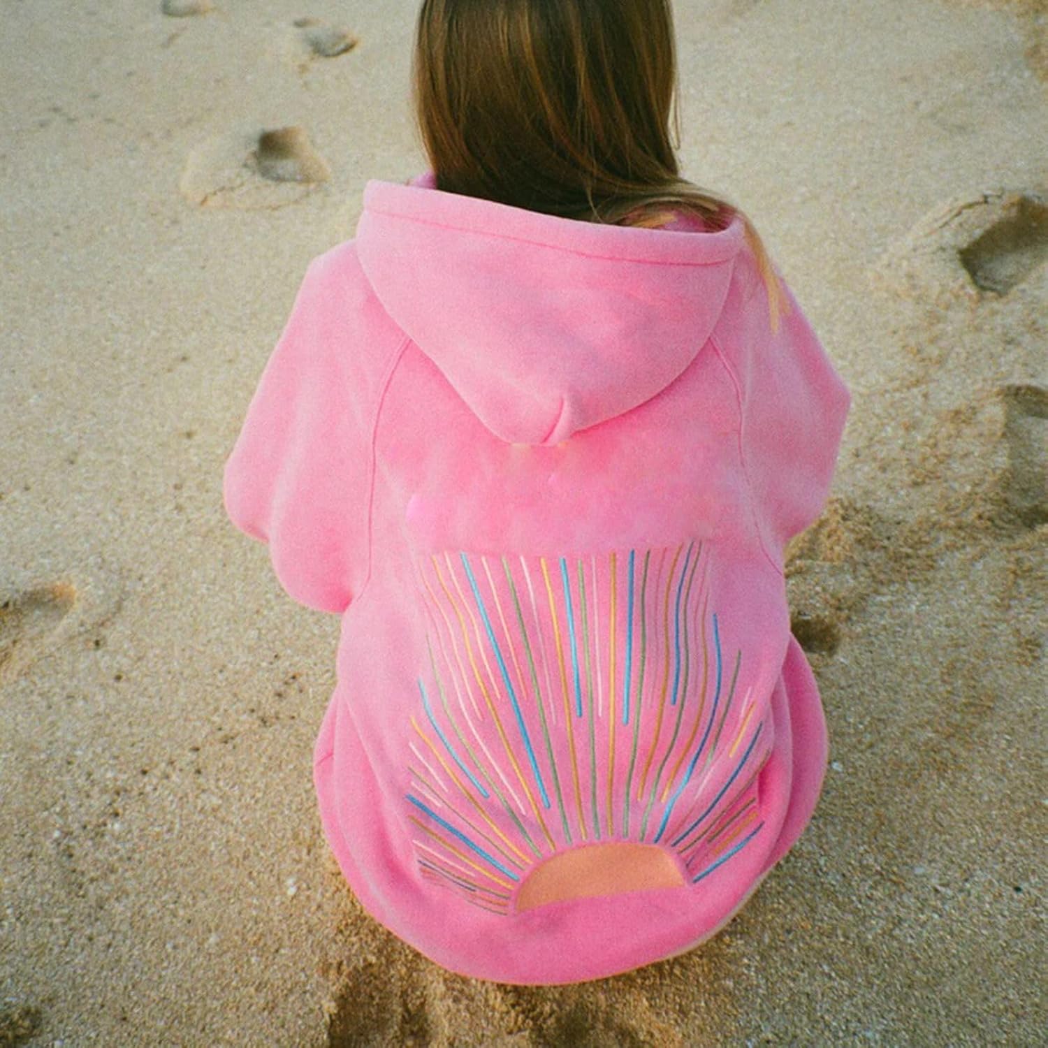 Preppy Embroidery Butterfly Letter Hoodies for Teen Girls Cute Y2k Oversized Graphic Pullover Sweatshirt Top - Image 4