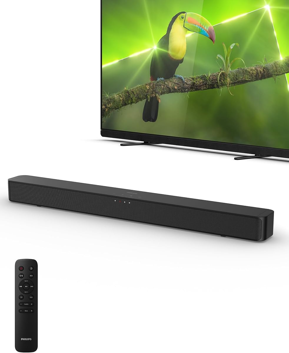 Philips B4000 Soundbar for TV, 2.0 Channel Sound, BT LE Audio, Easy Setup, EasyLINK, Roku TV Ready, Remote Control : Electronics