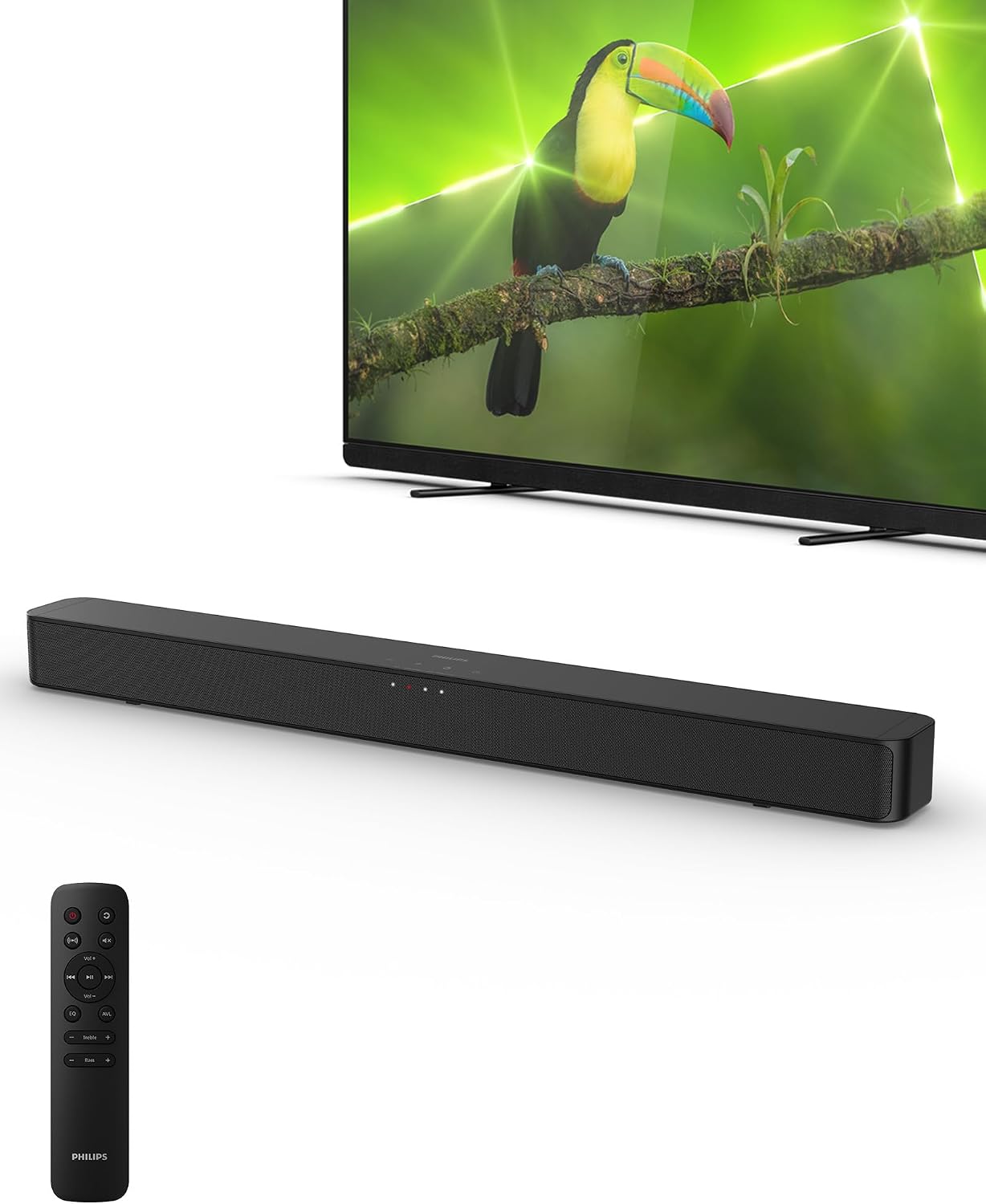 B4000 2.0 Channel Bluetooth Soundbar - HDMI ARC, Roku TV Ready, 60W Max Power, Black