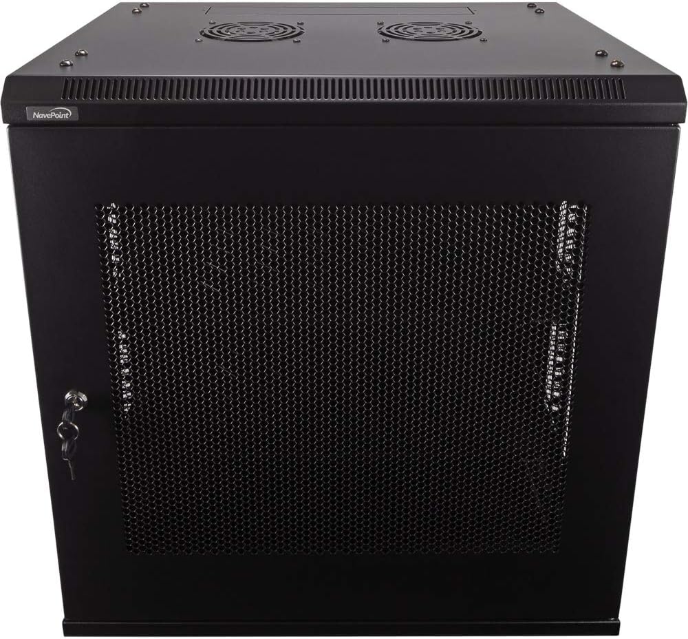 NavePoint 12U Wallmount Cabinet Enclosure 19-Inch Rack with Door