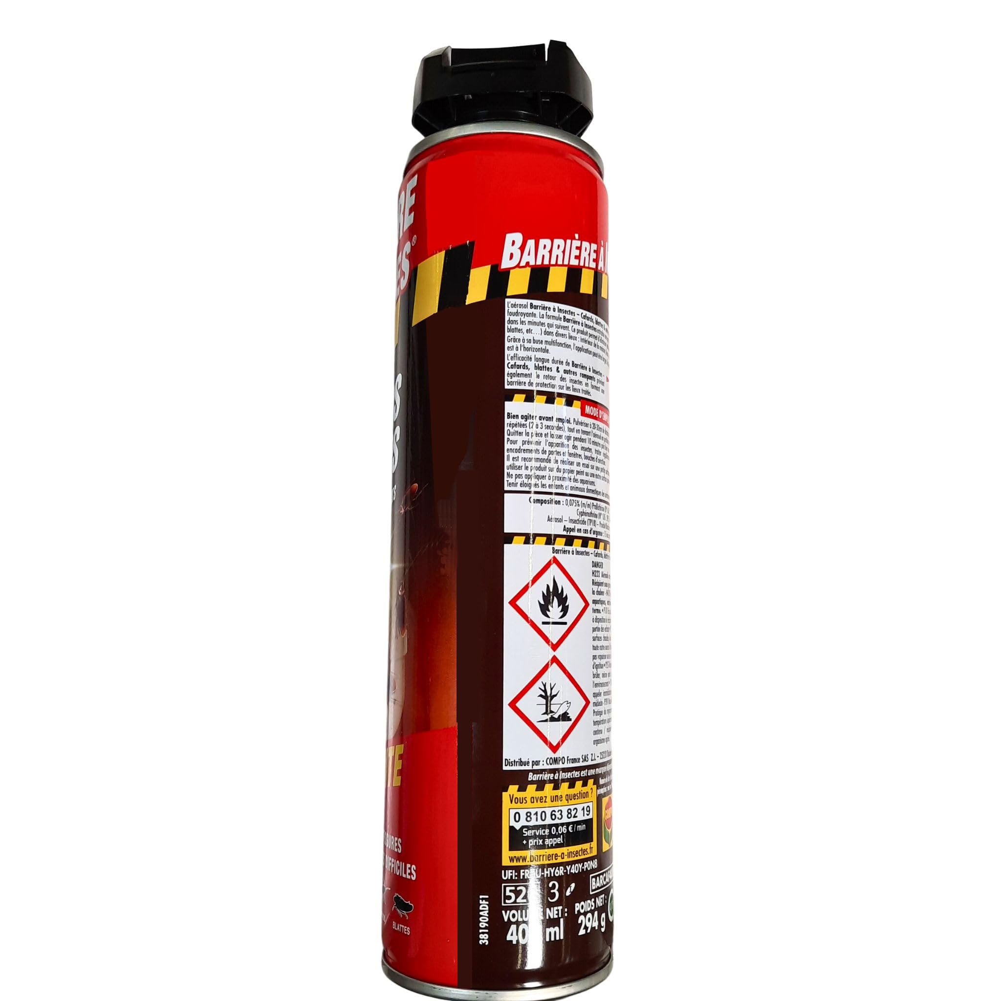 BARRIERE A INSECTES Anti-cafards, blattes & Autres rampants - Aérosol 400 ML