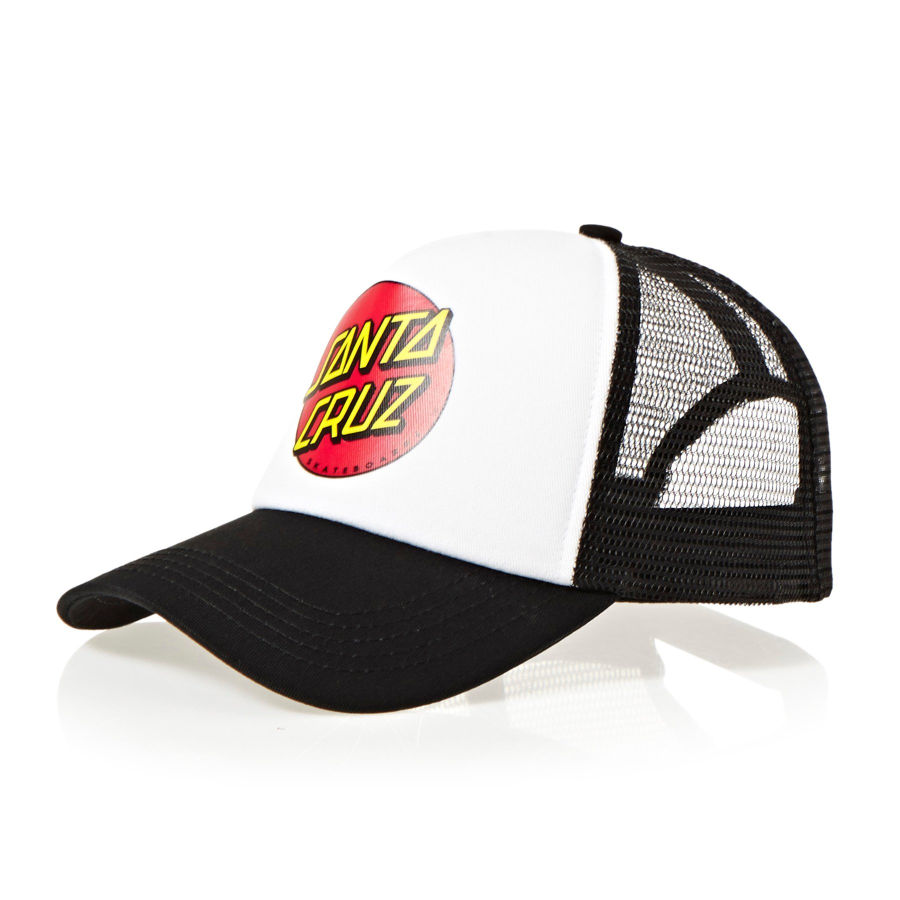 Santa Cruz Classic Dot Snapback Kids Cap - White/Black - One SIze Fits Most