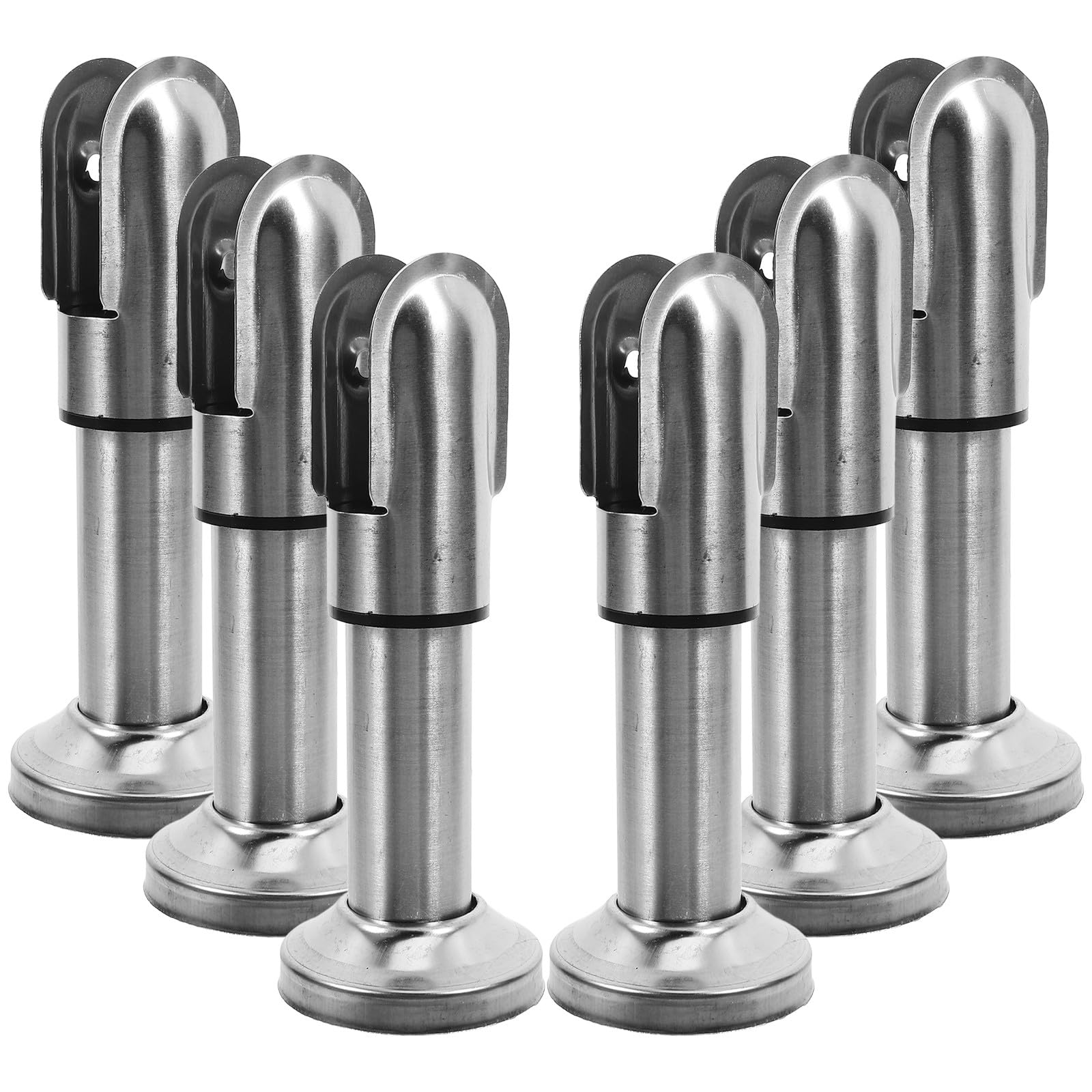 Support de Cloison de Toilettes Publiques en Acier Inoxydable Argenté, Stable et Facile à Entretenir, Lot de 6 Pièces Adapté pour Cloisons de 12-18 Mm