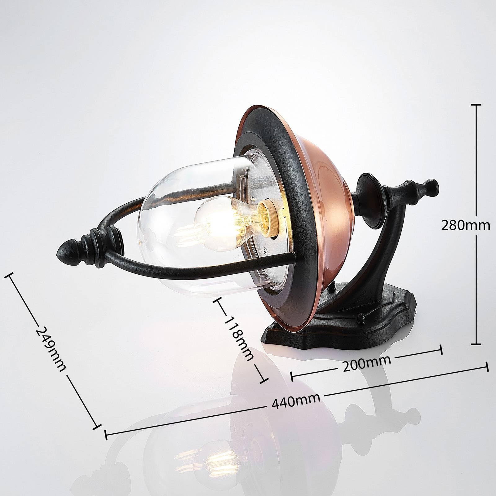 Lindby Wandleuchte außen (Laterne) Clint (spritzwassergeschützt (Retro, Vintage Antik) in Kupfer aus Aluminium (1 flammig E27) - Außenwandleuchten Wandlampe Led Außenlampe Outdoor für
