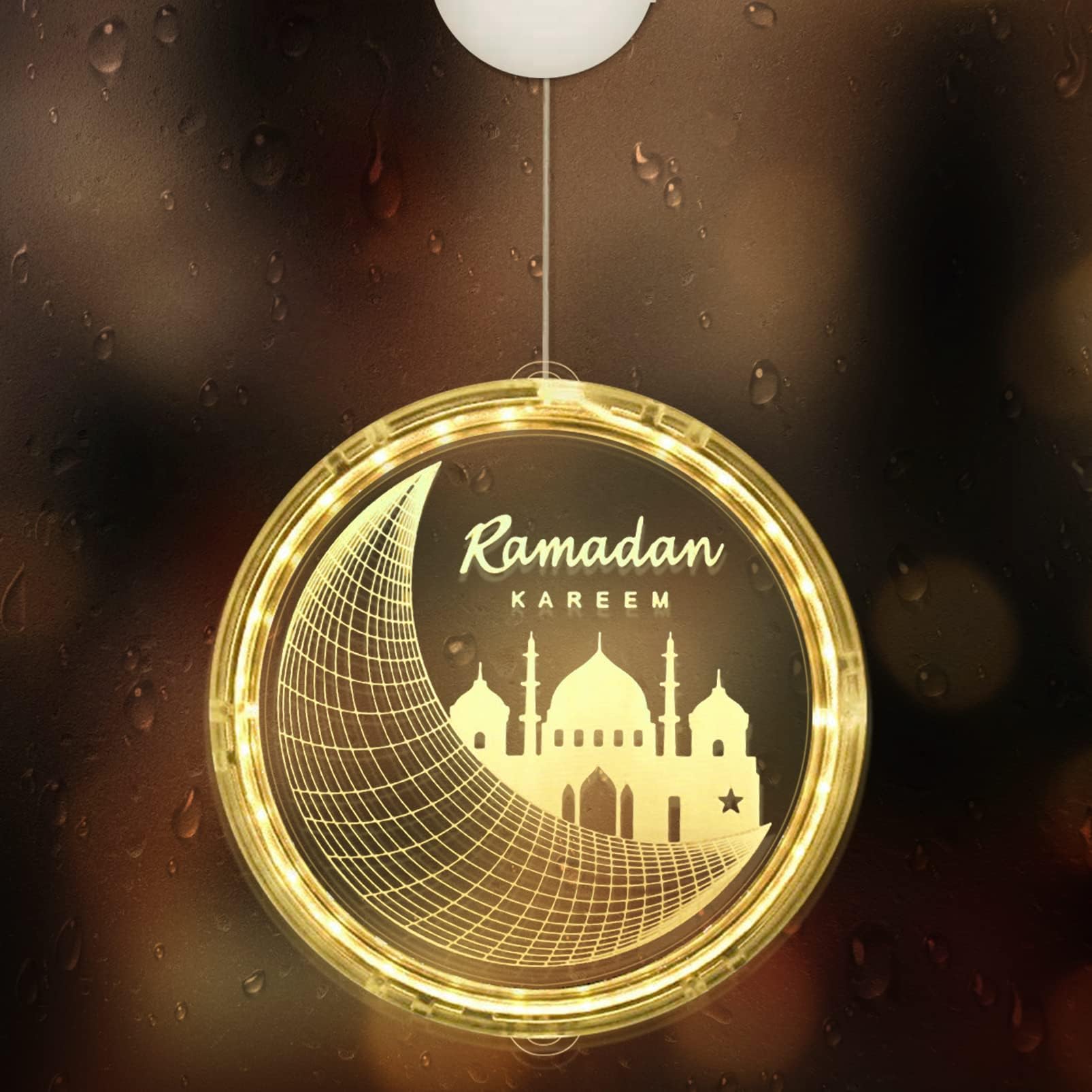 Luci Decorative Per Ramadan A Forma Di Lanterna – 5.4ft, 10 LED, A Batteria, Per Interni/Esterni - 5