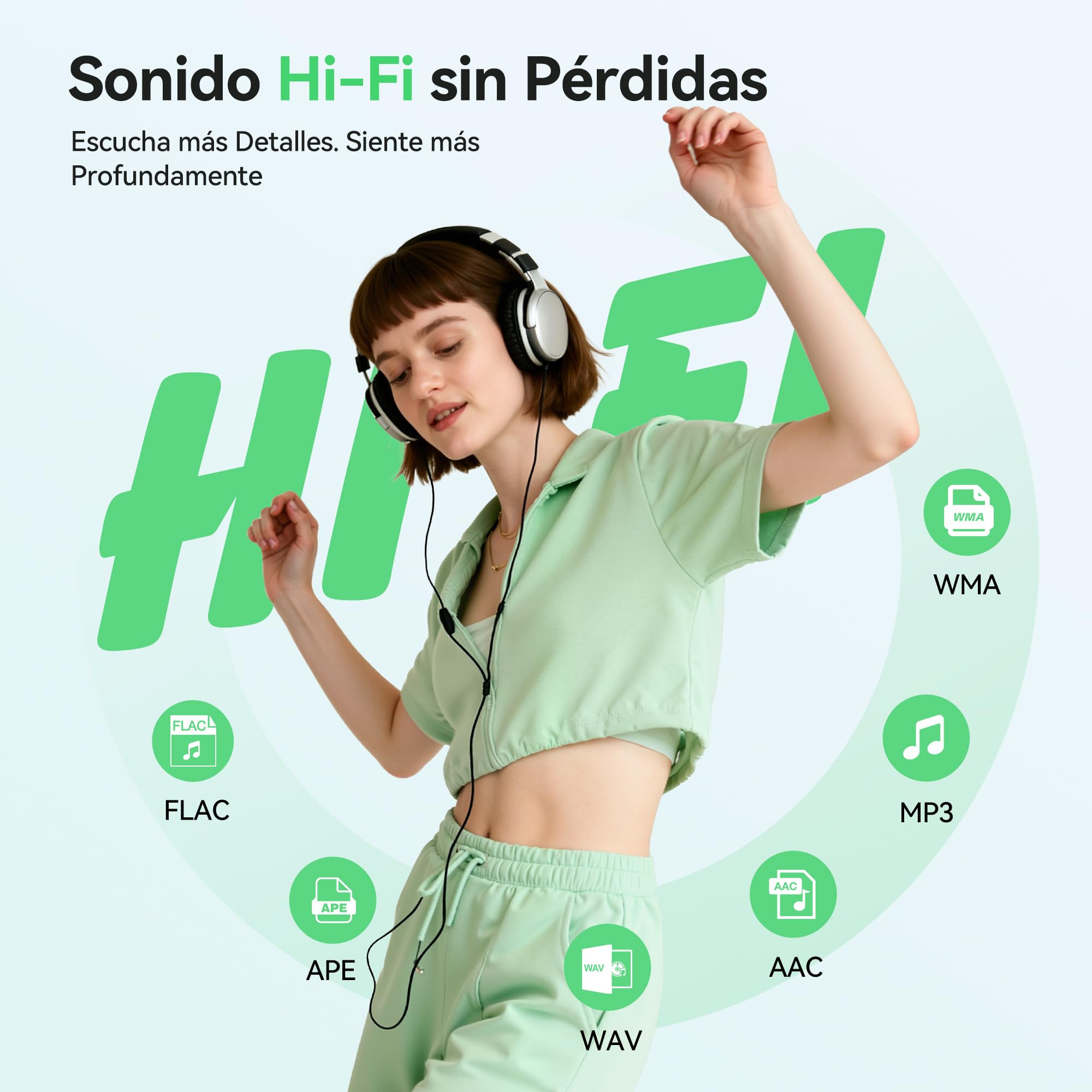 AGPTEK 64GB Reproductor MP3 Bluetooth 5.4, 1,8'' MP3 Player con Altavoz, Reproductor de Música con Sonido, Reproductor Portátil Deportivo Radio FM, Botones Táctiles,Soporta hasta 128GB