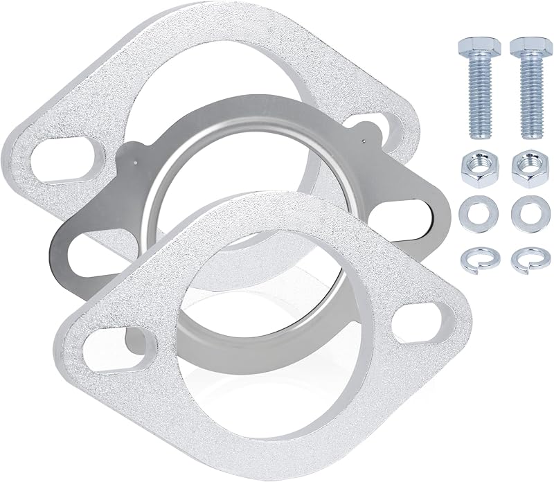 Kit de junta e flange do escapamento QYFNB 5,97 cm com parafusos e porcas – 1 kit