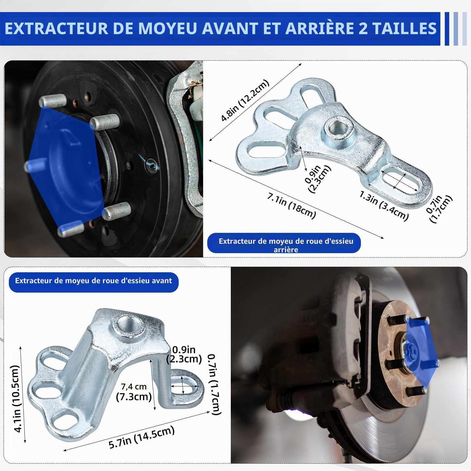 FreeTec 9-en-1 Extracteurs à Marteau à Inertie, Extracteur de Moyeu de Roue Avant et Arrière, 2/3 Mors Arrache Roulement à Inertie Interne et Externe, Arrache Bosse Carrosserie pour Réparation Auto