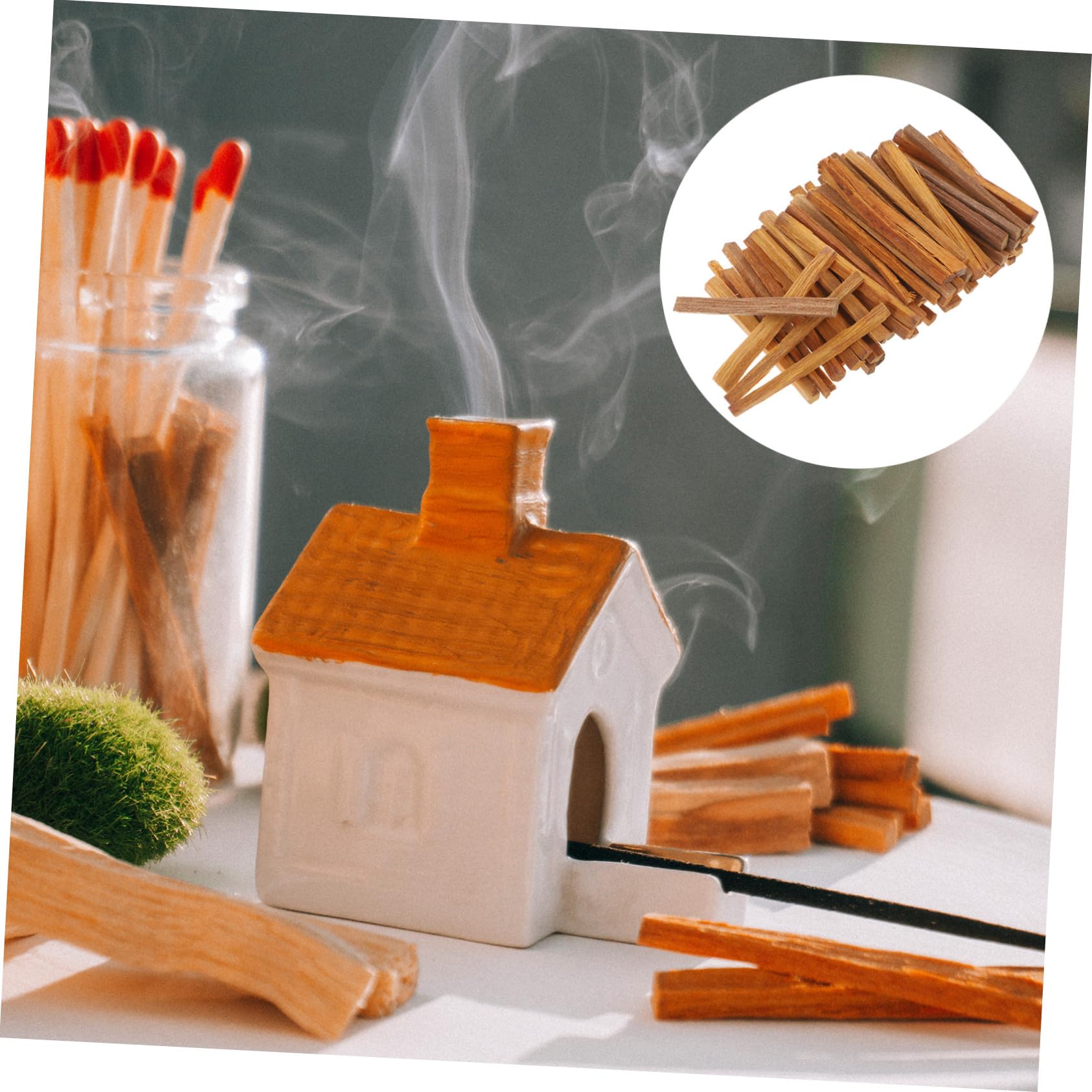 TOYANDONA Bastoncini di Legno di Sandalo Profumati la Casa, Strisce di Incenso Naturali in Legno di Sandalo 250g, Incenso Fatto a Mano per Meditazione e Purificazione Aria, Decorazione