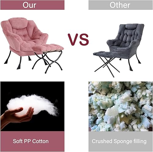 Miniatura 105 de Lita Silla relajada con otomana, tapizado ornamental, moderno de ocio, contemporáneo para lectura con reposabrazos, un bolsillo lateral para sala de