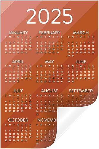 Miniatura 6 de Calcomanía de calendario anual de año a un vistazo, extraíble y reposicionable (2024, 9 x 12 pulgadas, acuarela)