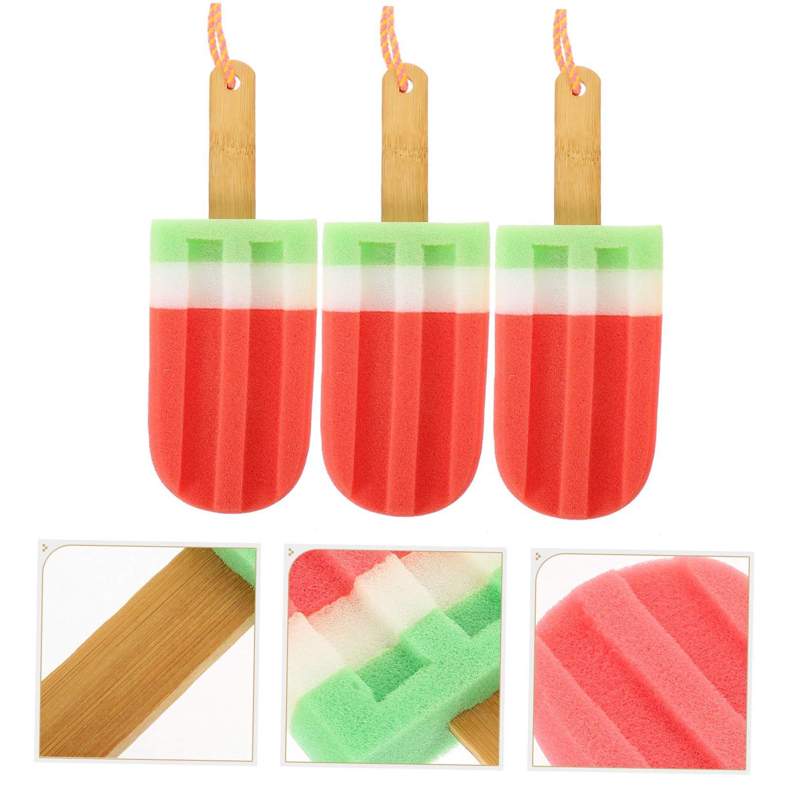 SOLUSTRE 3 Esponjas De Ducha Toalla De Baño Accesorios De Ducha Depurador De Ducha Corporal De Silicona Bola De Baño En Forma De Helado Esponjas Para Limpieza Baño Exfoliante Lavabo