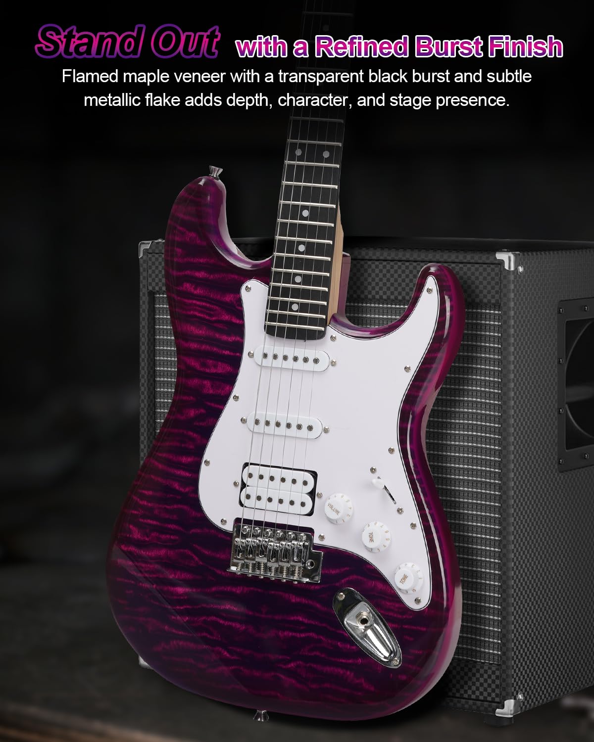 Amazon.co.jp: Umelody Electric Guitar, Beginner Set, ST Type, HSS