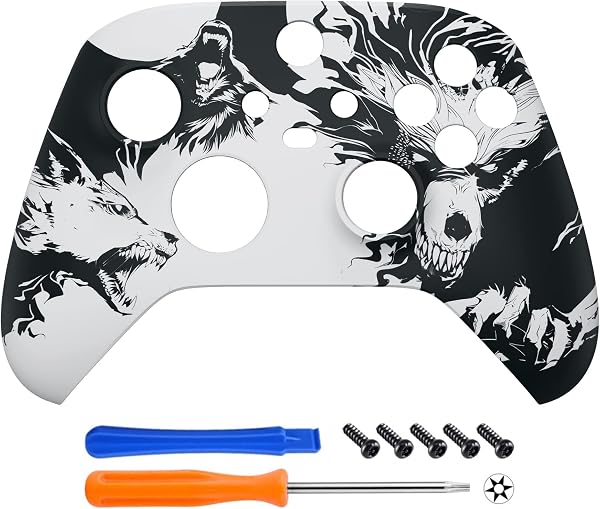 eXtremeRate Replacement Shell for Xbox Series X & S Controller - Unleash Your Style - New Wolve Soul Custom Acessories Skin Front Housing Cover for Xbox Core Controller Wireless [Control NOT Included] - 3
