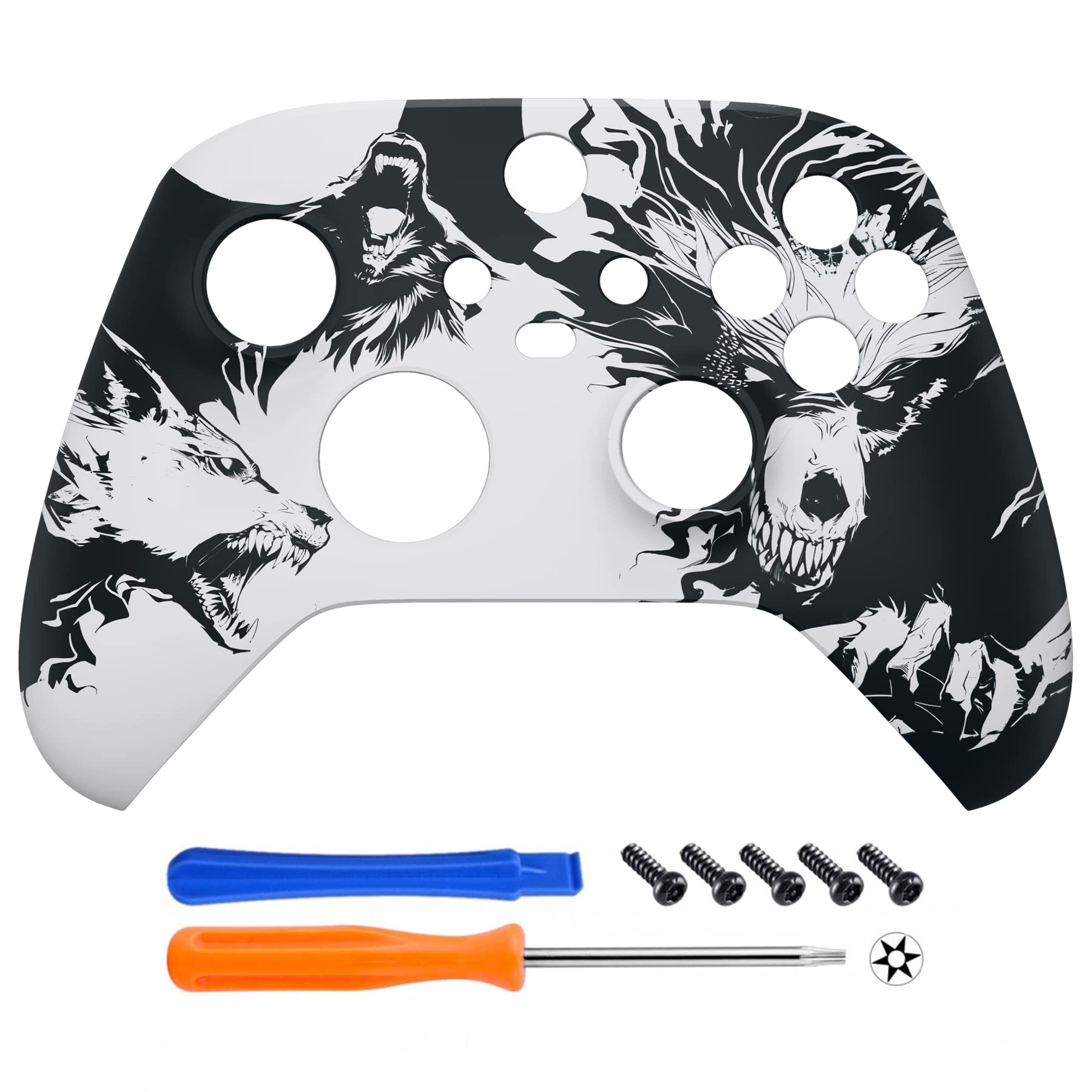 eXtremeRate Replacement Shell for Xbox Series X & S Controller - Unleash Your Style - New Wolve Soul Custom Acessories Skin Front Housing Cover for Xbox Core Controller Wireless [Control NOT Included] - 4
