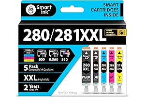 Premium Smart Ink Compatible Ink Cartridges Replacement for Canon 281 280 PGI-280XXL...