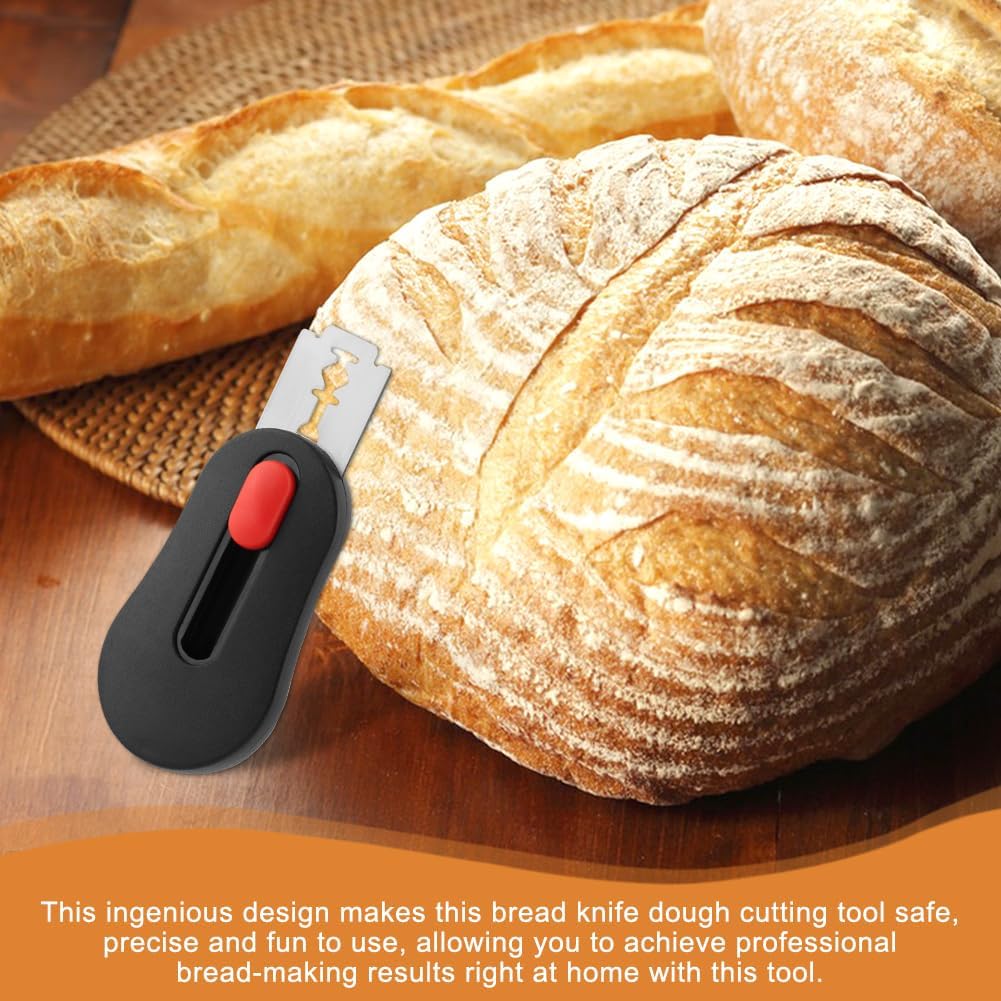 2PCS Bread Lame, Magnetic & Extractable Sourdough Scoring Tool with Safety Lock, Bread Dough Cutter Dough Scoring Tool for Baking, Include 12 Razor Blades & Pattern Guide Booklet