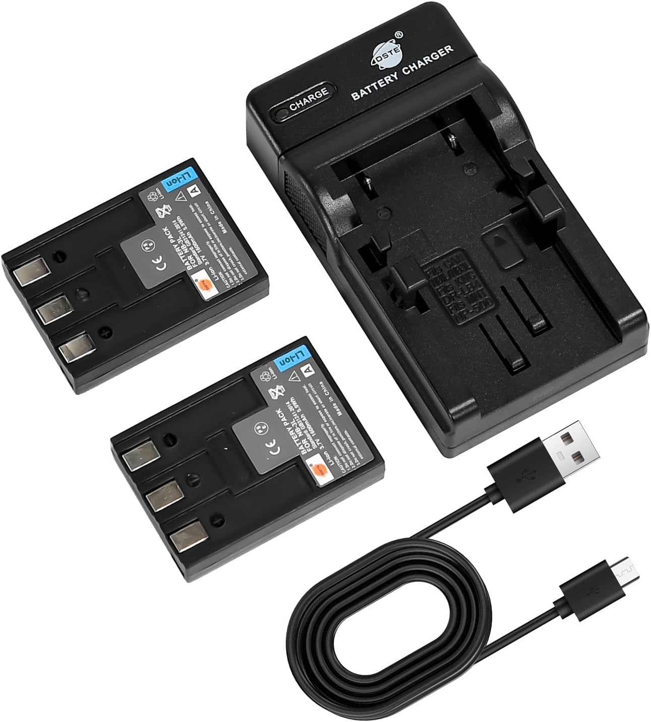 DSTE NB-3L Camera Battery (2-pack) and Charger Compatible with Canon PowerShot SD10 SD100 SD110 SD20 SD500 SD550
