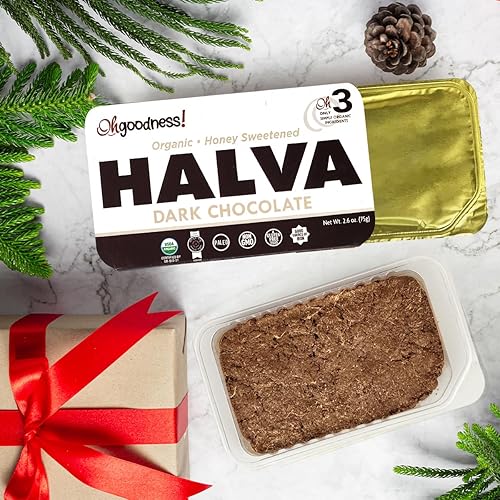 Miniatura 5 de OhGoodness! Halva de miel orgánica, solo tres ingredientes simples, aperitivo y postre para derretir en la boca, golosina endulzada con miel