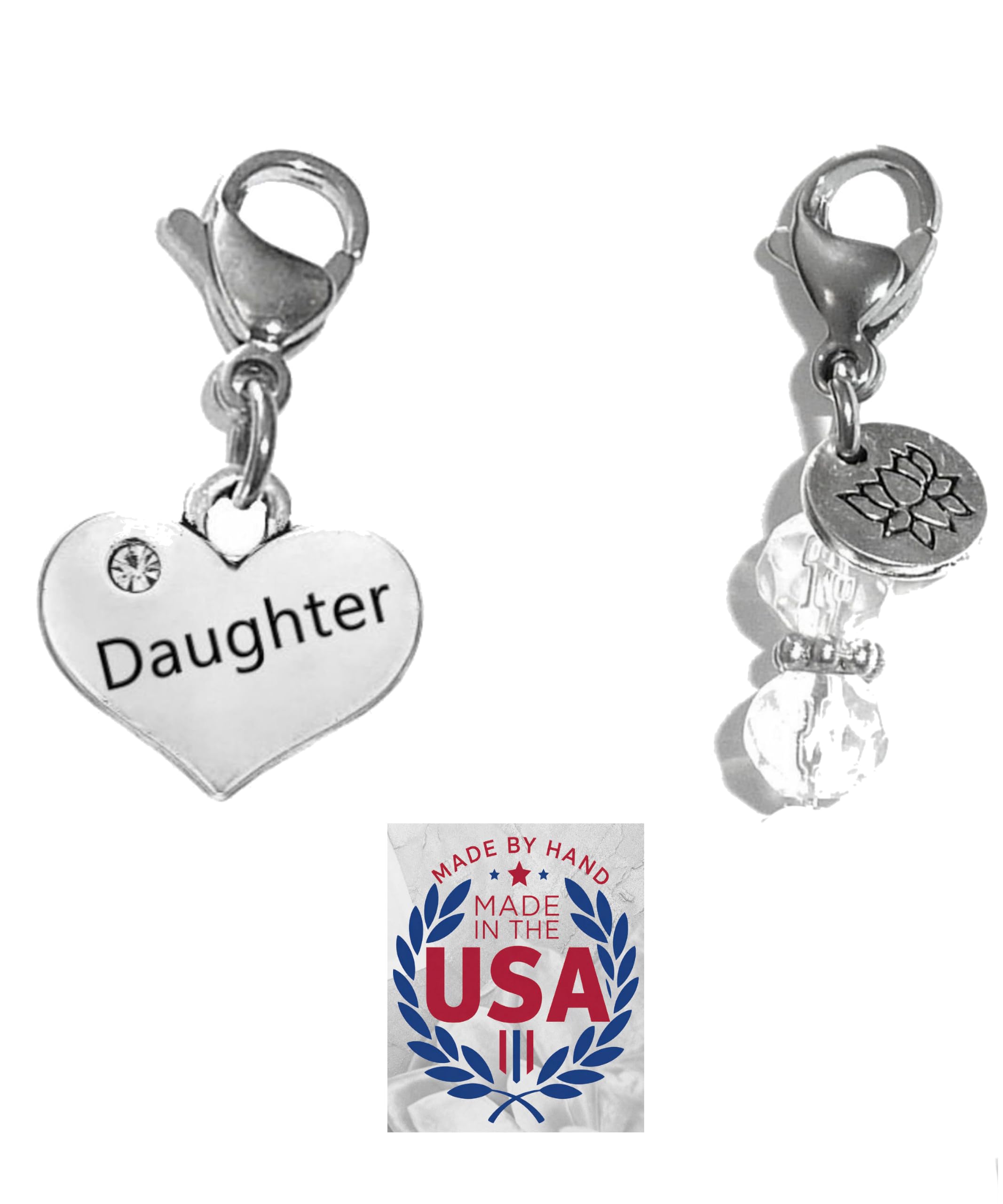 Hidden Hollow Beads Clip On Charm for Purse, Handbag, Keychain, Zipper Pull, Backpack, Jewelry Accessory, USA