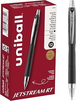 Uni-Ball Uniball Jetstream RT, 1.0mm Bold Black, Wirecutter Best Pen, School Pens, Ballpoint Ink Pens - School Supplies, Ballpoint Pen, Colored-Pens, Smooth Writing-Pens Pack of 144