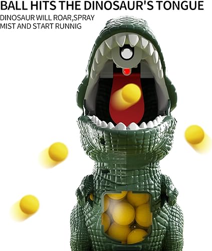 Miniatura 8 de BABY HOME Babyhome - Juguetes de disparo de dinosaurios movibles para niños de 3, 4, 5, 6, 7 años, juego de disparos de tiranosaurio con rociador de