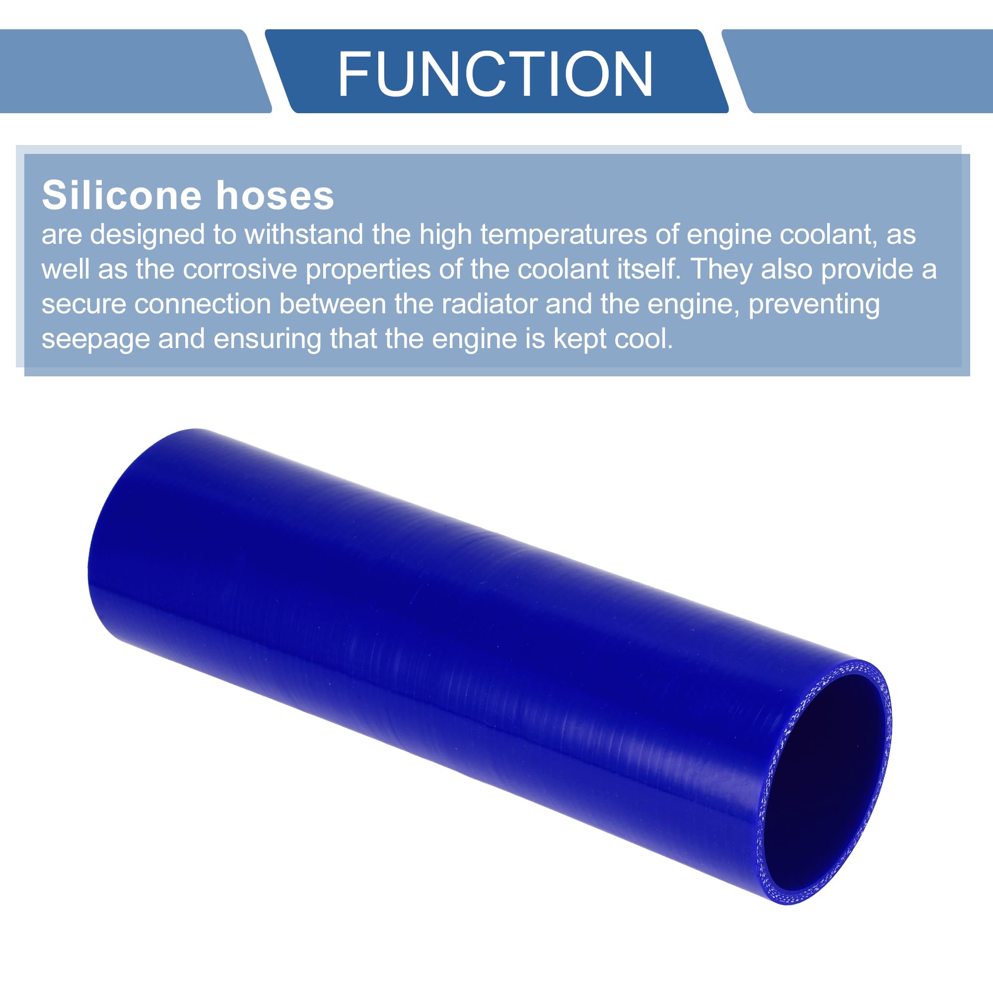 A ABSOPRO 1 Pièce 76Mm/2,99" Id 300Mm/11,81" Longueur 0 Degré Tuyau De Silicone Bleu Tuyau De Liquide De refroidissements Universel