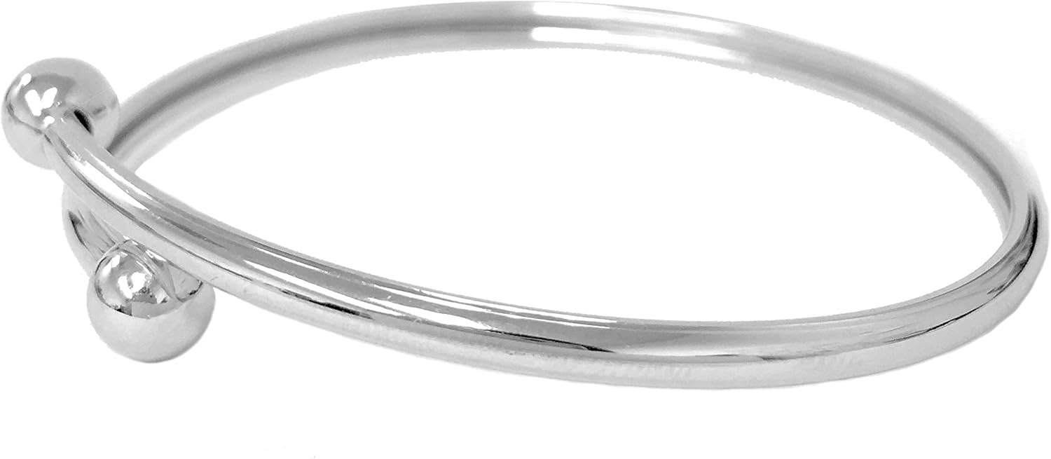 Ritastephens Sterling Silver Shiny Expandable Polished Slip On Bangle Bracelet
