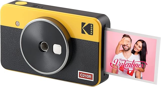 Kodak Mini Shot 2 Retro Portable Wireless Instant Camera & Photo Printer, Compatible with iOS & Android and Bluetooth Devices, Real Photo (2.1x3.4) 4Pass Technology - Yellow