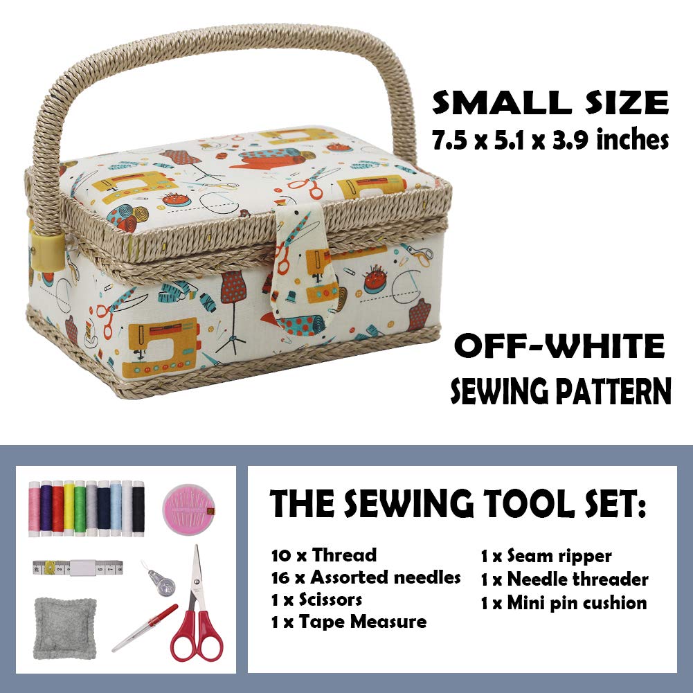 Amazon.com: Sewing Basket with Sewing Kit Accessories, Small