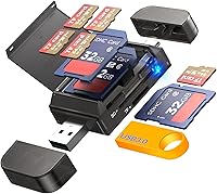 Vista 8 de Lector de tarjetas SD USB, ranuras dobles de alta velocidad USB 3.0 tipo C a adaptador de tarjeta micro SD para MicroSD SDHC SDXC compatible con PC
