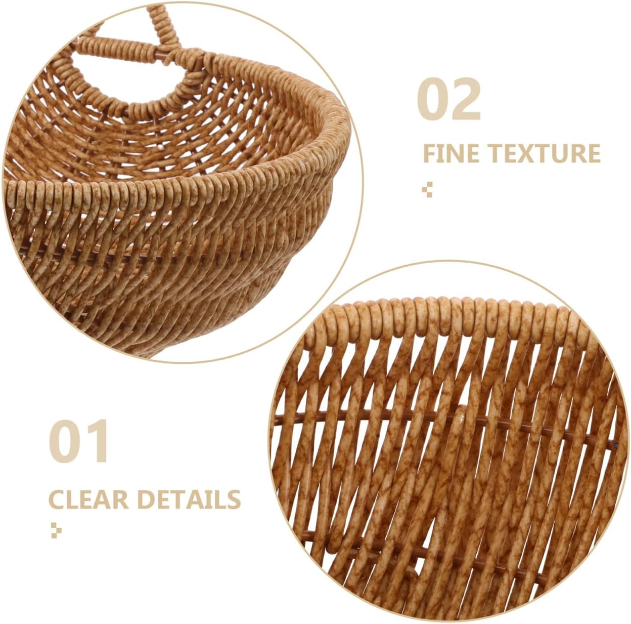 Toddmomy Rattan Basket Woven Harvest Basket with Handle Multipurpose for Picnic, Flower, Fruit, Organizing, Easter, Christmas