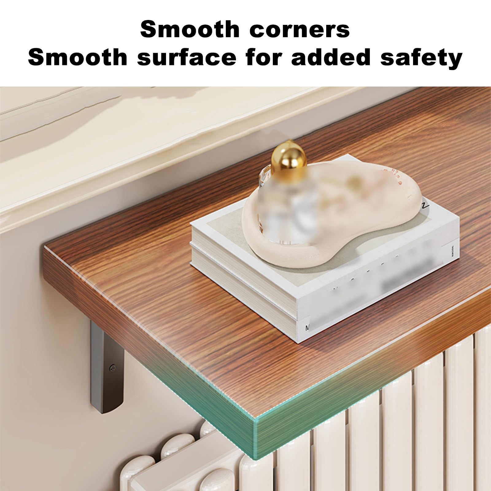 Mensola galleggiante sopra il radiatore e coperchio superiore per riporre e esporre – elegante giallo per camera da letto, bagno, soggiorno, cucina (20 x 80 cm)