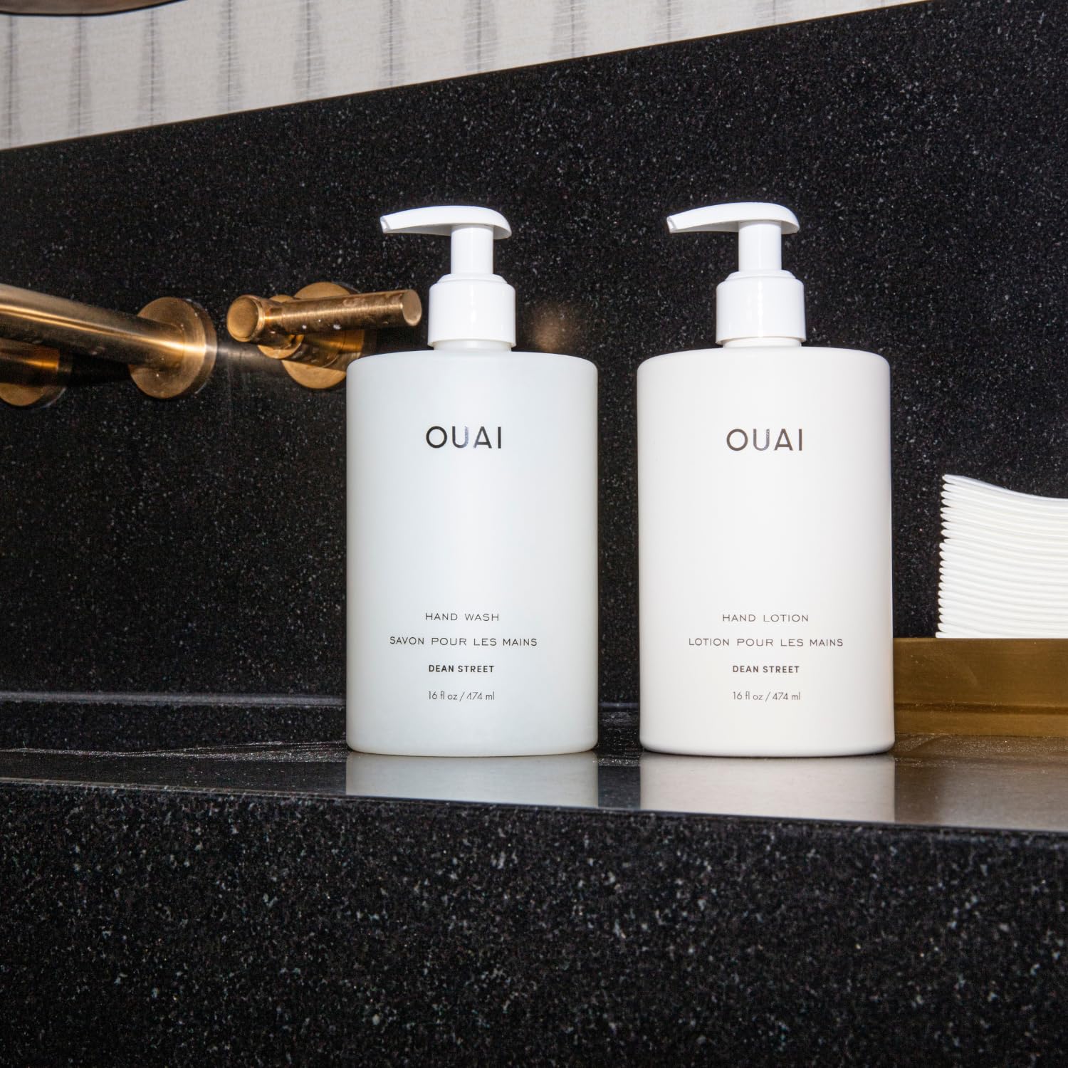 OUAI Healthy Hair & Hand Bundle - Fine Hair Shampoo, Conditioner, Hand Wash & Lotion - Hydrating Body Care Set (4 Count, 2x 10oz/2x 16oz)