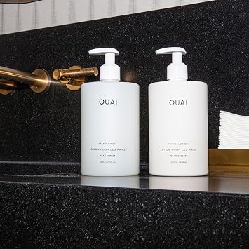 OUAI Healthy Hair & Hand Bundle - Fine Hair Shampoo, Conditioner, Hand Wash & Lotion - Hydrating Body Care Set (4 Count, 2x 10oz/2x 16oz)