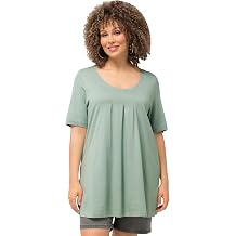 Ulla Popken Womenswear Plus Size Curvy Essential Front Pleat Tee 796473
