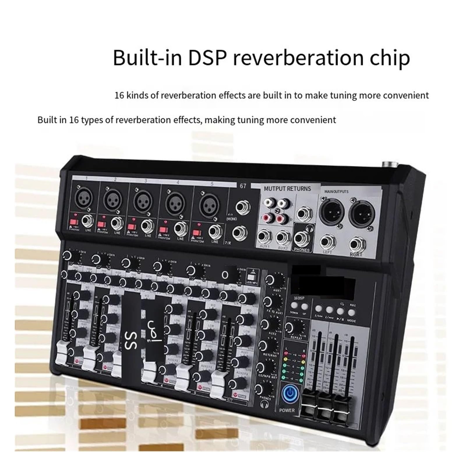 Controlador DJ Mezclador de Tarjeta de medidor de mezcla Consola digital profesional for PC Interfaz de consola Equipo profesional 7 canales