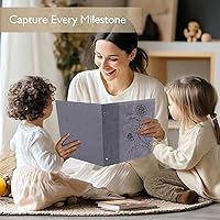 Vista 26 de Álbum de fotos de 8x10 pulgadas con bolsillos transparentes, cubierta de piel, álbum de fotos deslizable para 100 fotos verticales de 8x10, libro