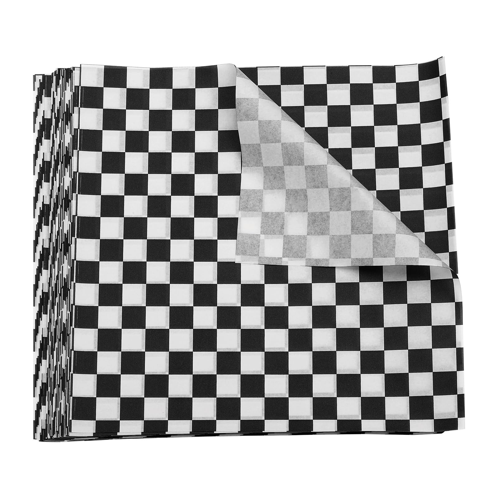 QUARKZMAN 300 Fogli Di Carta Oleata A Quadretti 8" X 8" Carta Assorbente Per Alimenti Per Sandwich Carta Da Forno Per Cestini Da Picnic Hamburger, Nero
