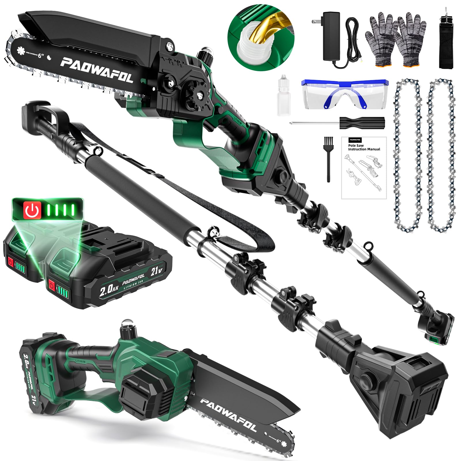 PAOWAFOL 2-in-1 Pole Saw